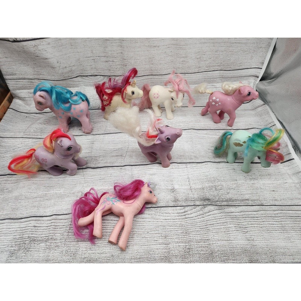 Lot of 8 VTG Original 1980s My Little Pony Ponies Unicorn Pegasus Hasbro MLP G1
